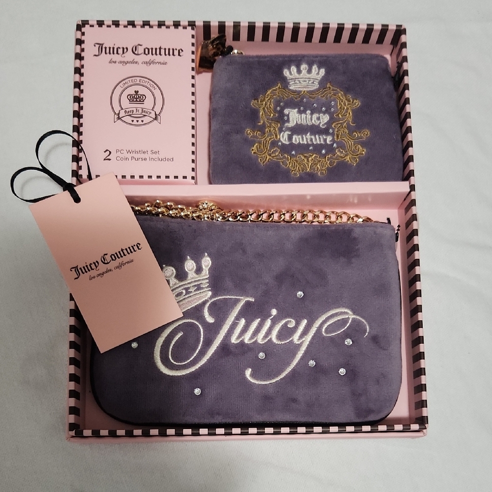 Juicy Couture Purple and Gold Accessory Set